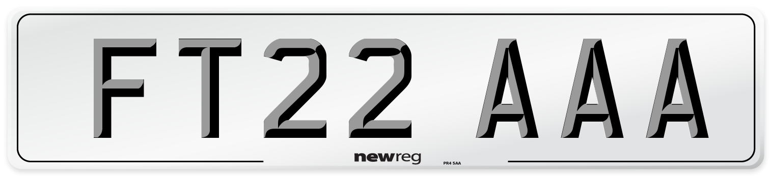 FT22 AAA Number Plate from New Reg